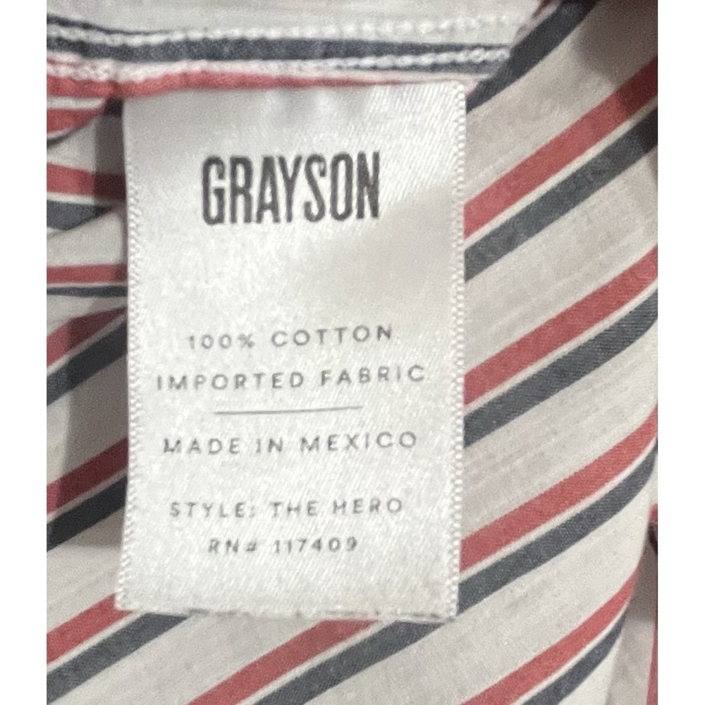 Grayson 3 8-10 Shirt Womens Multicolor Striped Button The Hero Cotton - Picture 8 of 8